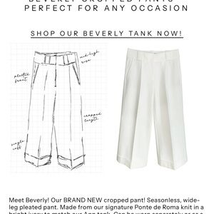 Preowned Classic Six Beverly Wide-Leg Cropped Pants in Ivory size 10